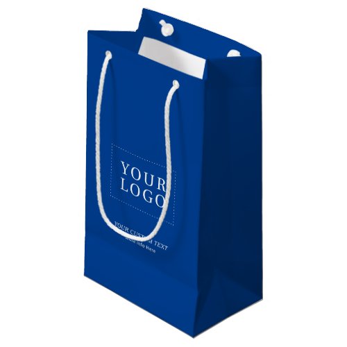 Simple Blue Minimal Business Logo Small Gift Bag