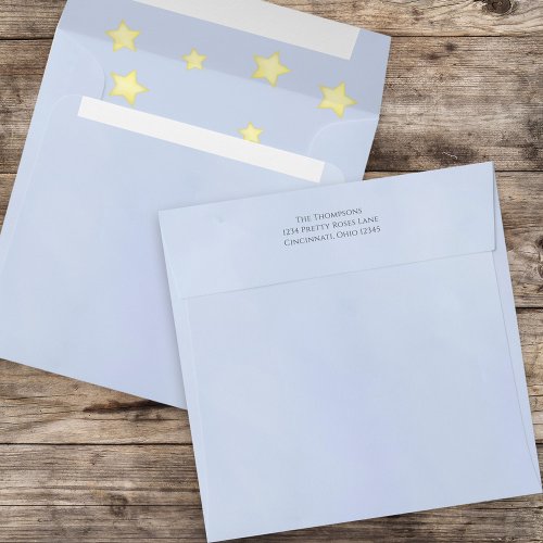 Simple Blue Minimalist Cute Stars Periwinkle  Envelope