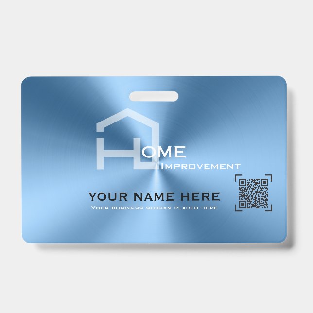 Simple blue minimalist modern business  badge (Front)