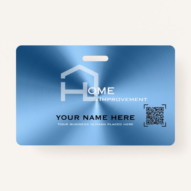 Simple blue minimalist modern business  badge (Front)