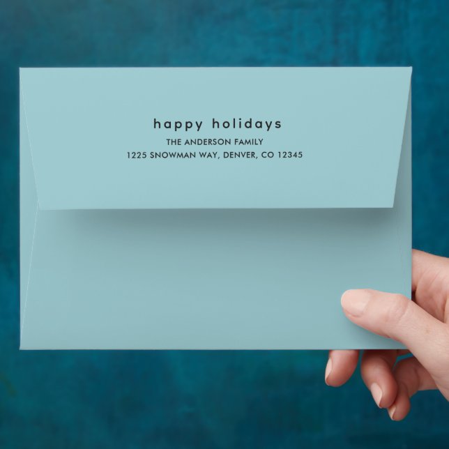 Simple Blue Modern Christmas Envelope (Hand)