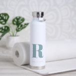 Simple Blue Modern Monogram Water Bottle<br><div class="desc">Simple Modern Initial Monogram Water Bottle. Create your own personalized bottle with custom initial name.</div>