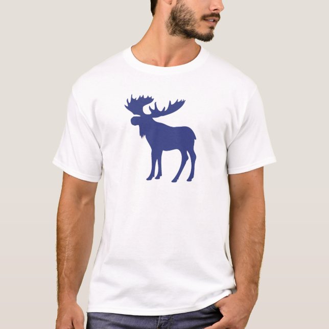 Simple blue moose symbol T-Shirt (Front)