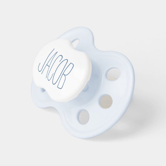 SIMPLE BLUE NAME BOY PACIFIER (Front Right)