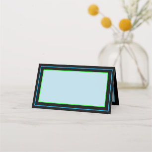 Simple Blue Neon Place Cards