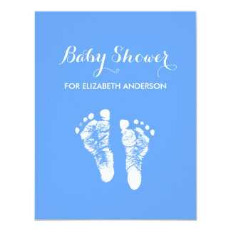 Baby Footprint Invitations & Announcements | Zazzle