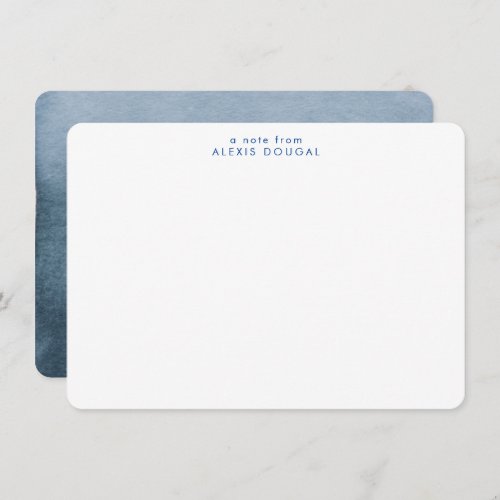 Simple Blue Ombre Watercolor Minimal Personal Note Card