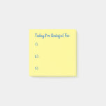 Simple Blue On Yellow Gratitude Post-it Notes