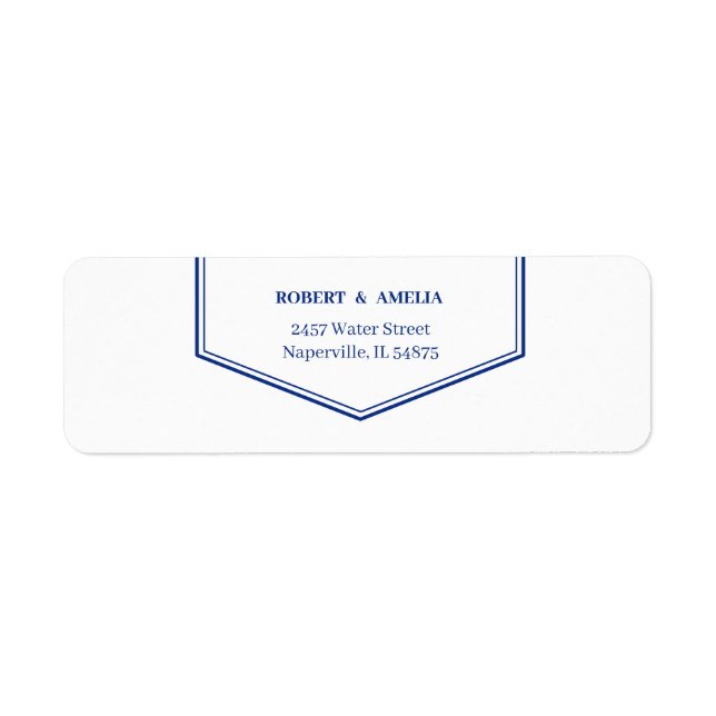 Simple Blue Personalised Return Address Label (Front)