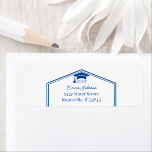 Simple Blue Personalized Return Address Label