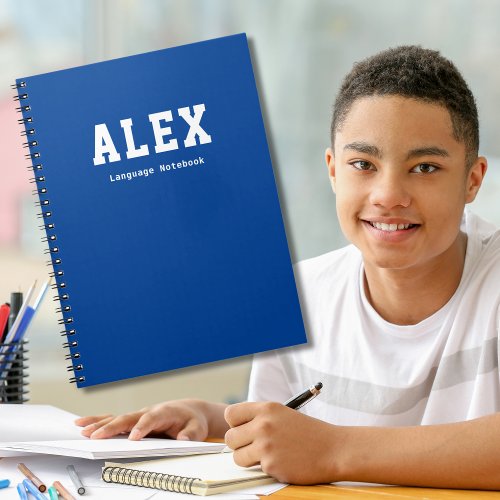 Simple Blue Personalized School Subject Notebook