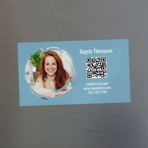 Simple Blue Photo Business Magnetic Card