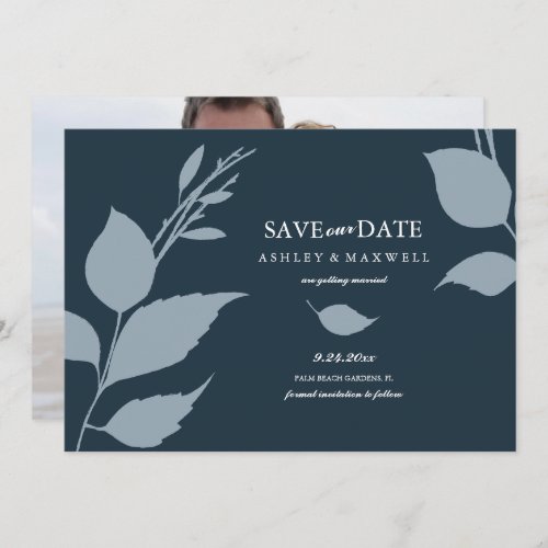 Simple Blue Photo Save The Date