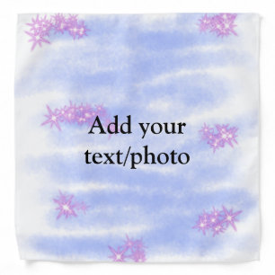 Simple blue pink watercolor add your text name th bandana
