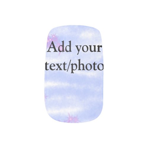 Simple blue pink watercolor add your text name  th minx nail art