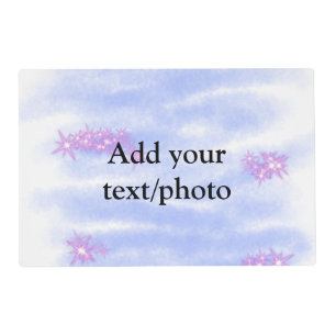 Simple blue pink watercolor add your text name th placemat