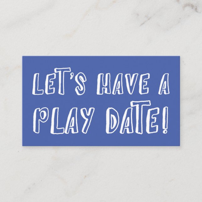 Simple Blue Playful Mommy Play Date Card (Front)