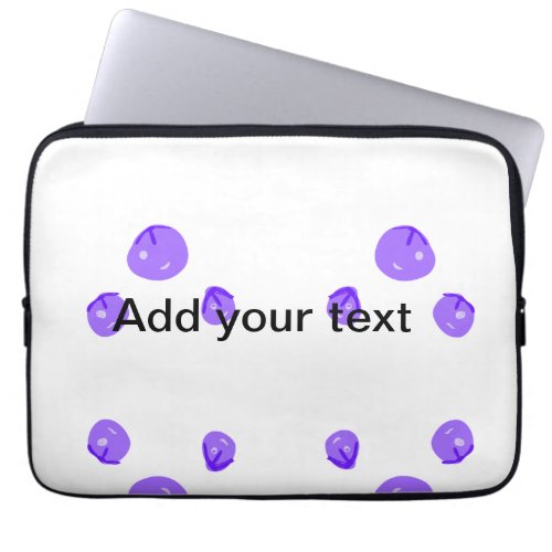 Simple blue purple cherry add name text minimal th laptop sleeve