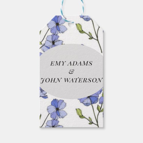 simple blue  purple florid  gift tags