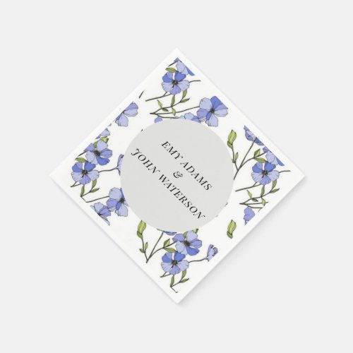 simple blue  purple florid  napkins