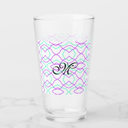 Simple blue purple watercolor lines wavy add name  glass