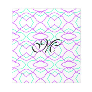 Simple blue purple watercolor lines wavy add name notepad