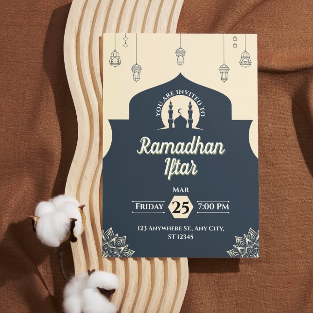 Simple Blue Ramadan Iftar Invitation (Portrait) (Simple Blue Ramadan Iftar Invitation (Portrait))