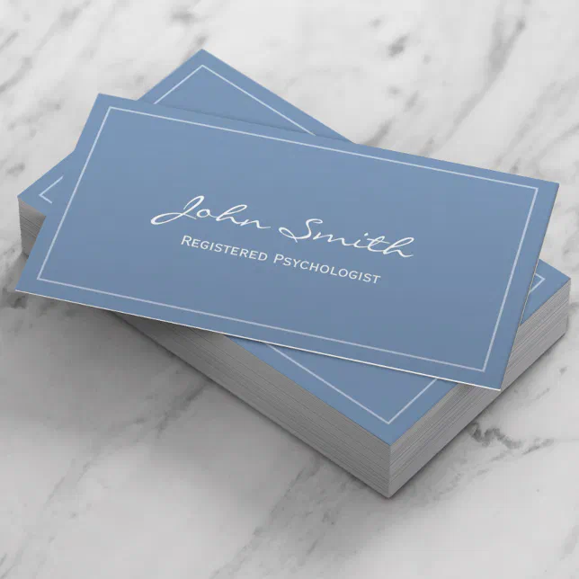 Simple Blue Registered Psychologist Business Card | Zazzle