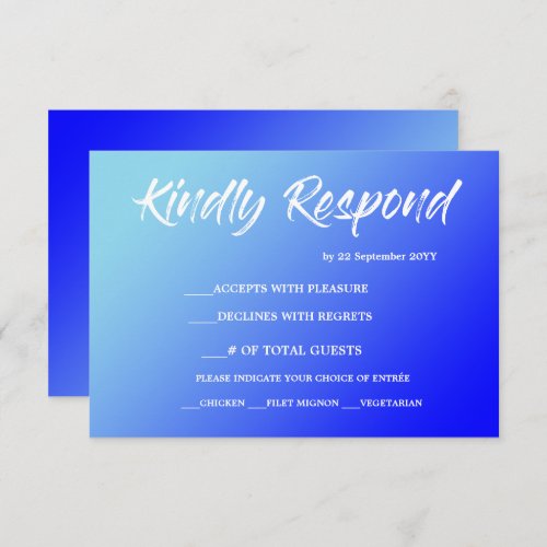 Simple Blue  Response Card RSVP