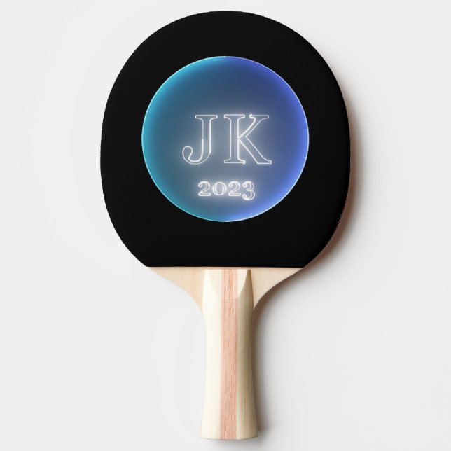 Simple Blue Retro Ping Pong Paddle JK 2023 (Front)