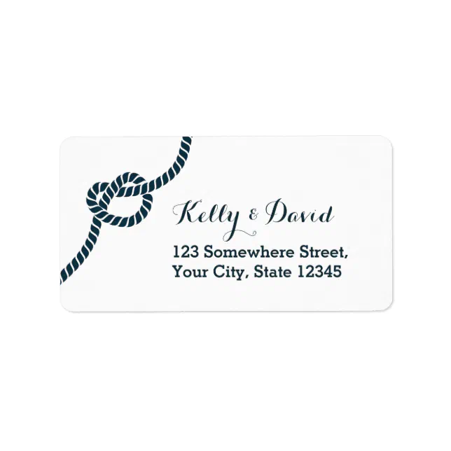 Simple Blue Rope Knot Return Address Labels Zazzle