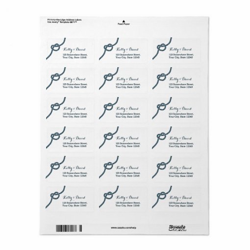 Simple Blue Rope Knot Return Address Labels Zazzle