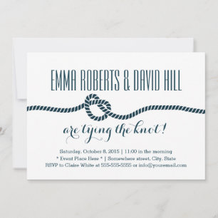 Simple Blue Rope Knot Wedding Invitations
