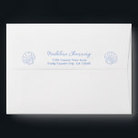 Simple Blue Shell Return Address Bridal Shower Envelope<br><div class="desc">Simple and elegant return address envelopes featuring a minimalist shell on the reverse and a wide striped liner. Perfect for nautical-inspired bridal or baby showers. Personalize your invitations with these charming,  custom designs.</div>