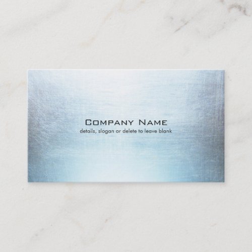 Simple Blue Silver Brushed Metal Look Business Card