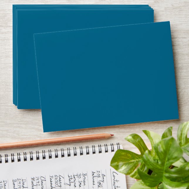 Simple Blue Sky Blue Navy Wedding Envelopes (Stacked)