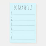 Simple Blue So Grateful Typography Gratitude List Post-it Notes