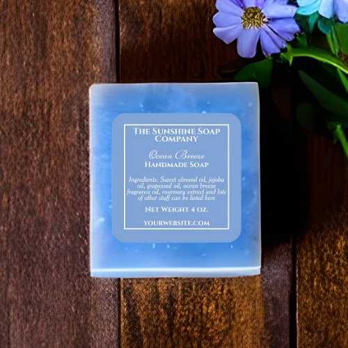 Simple Blue Soap and Cosmetics Label 