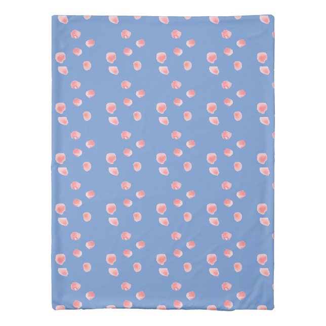 Simple Blue Soft Red Rose Petals Flower Pattern Duvet Cover (Back)