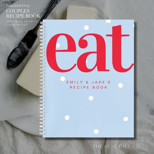 Simple Blue Spot Couples Engagement Gift Recipe No Notebook (Creator Uploaded)