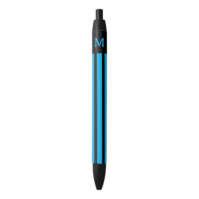 Simple Blue Striped Initial Pen (Front Vertical)