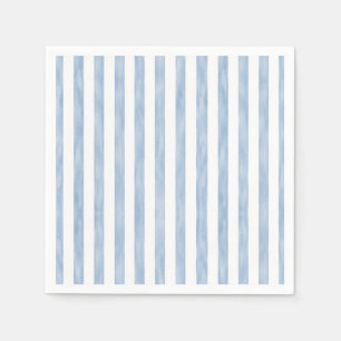 Simple Blue Striped Matching Coastal Baby Shower Napkins