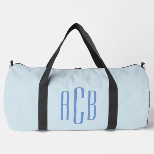 Simple Blue Three Letter Monogram Duffle Bag