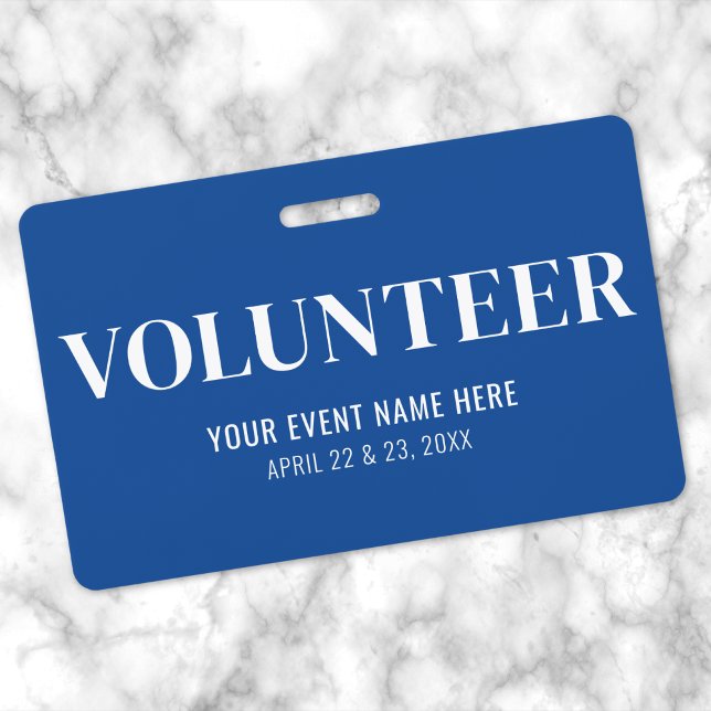 Simple Blue Volunteer Badge (Simple Blue Volunteer Badge)