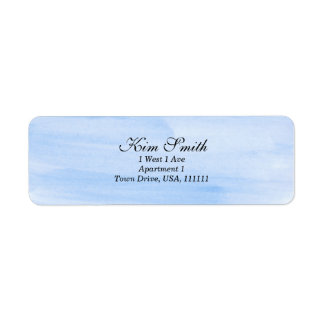 Simple Blue Watercolor Return Address Label