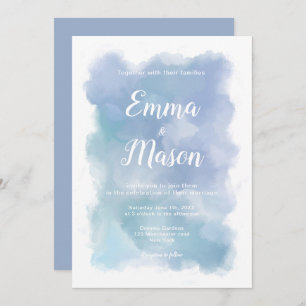 Simple Blue Watercolor Skies Invitation