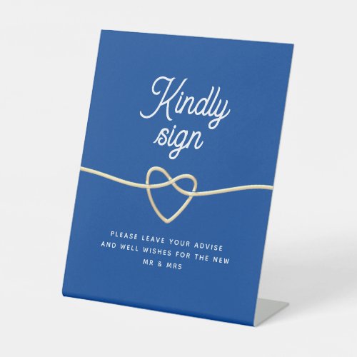 Simple Blue Wedding Guest Book Sign