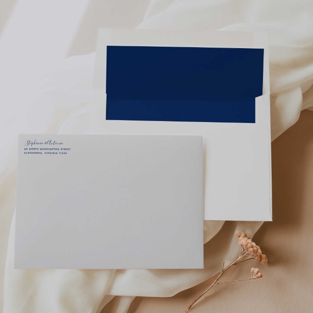 Simple Blue Wedding Invitation Envelope (Creator Uploaded)