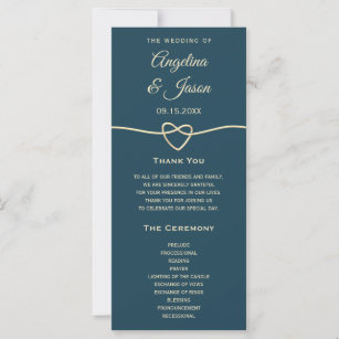 Simple Blue Wedding Program