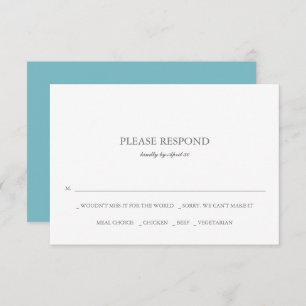 Simple Blue Wedding RSVP Cards